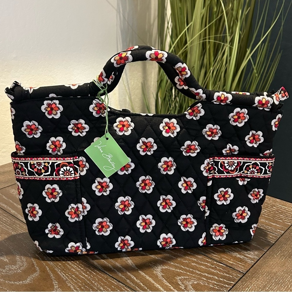 NWT Vera Bradley Women's Gabby Satchel Handbag Pattern Pirouette Black